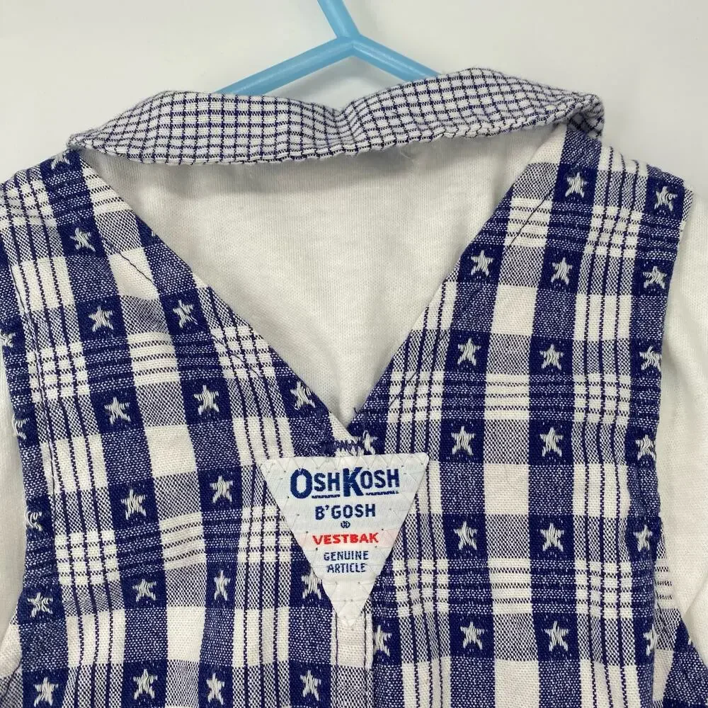 Vintage OshKosh B'Gosh 6-9 mos Vestbak Little Skipper Jumpsuit Red White‎ Blue